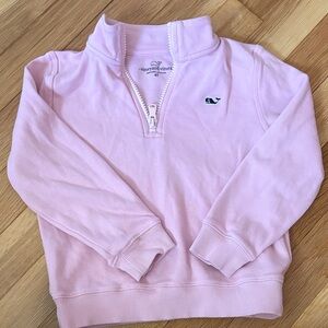 Girls Vineyard Vines Light Pink Half-Zip Sweater
